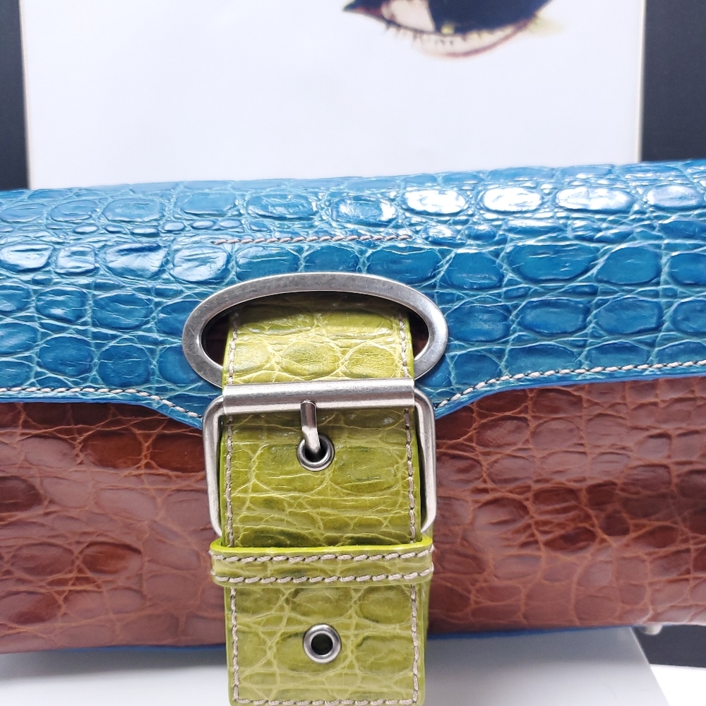 Cynthia Rowley Multi- Color Crocodile Clutch - Picture 2 of 10